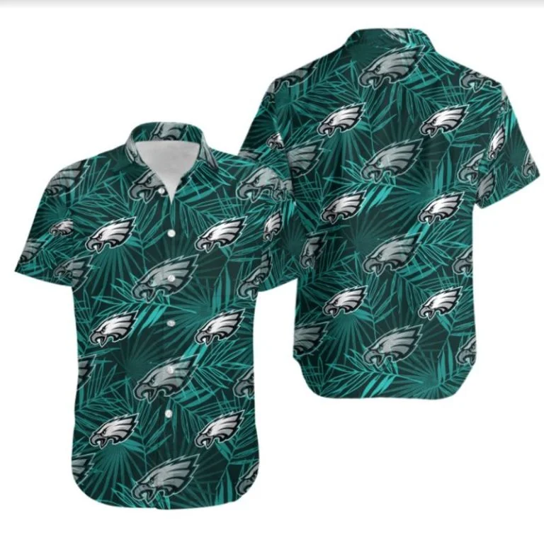 Combo Philadelphia Eagles Button-Up Shirt & Men Shorts US34