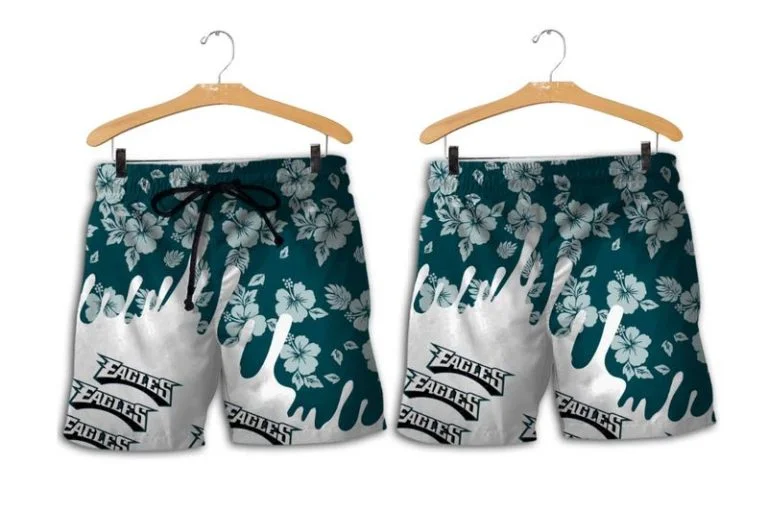 Combo Philadelphia Eagles Button-Up Shirt & Men Shorts QK46 - Image 2