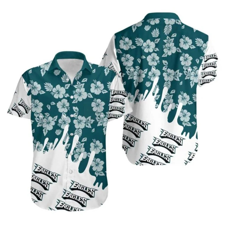 Combo Philadelphia Eagles Button-Up Shirt & Men Shorts QK46
