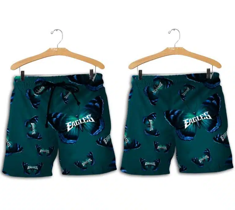 Combo Philadelphia Eagles Button-Up Shirt & Men Shorts UE46 - Image 2
