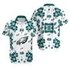 Combo Philadelphia Eagles Button-Up Shirt & Men Shorts UF46