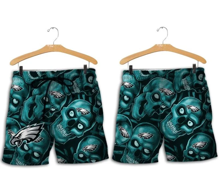 Combo Philadelphia Eagles Button-Up Shirt & Men Shorts KW24 - Image 2