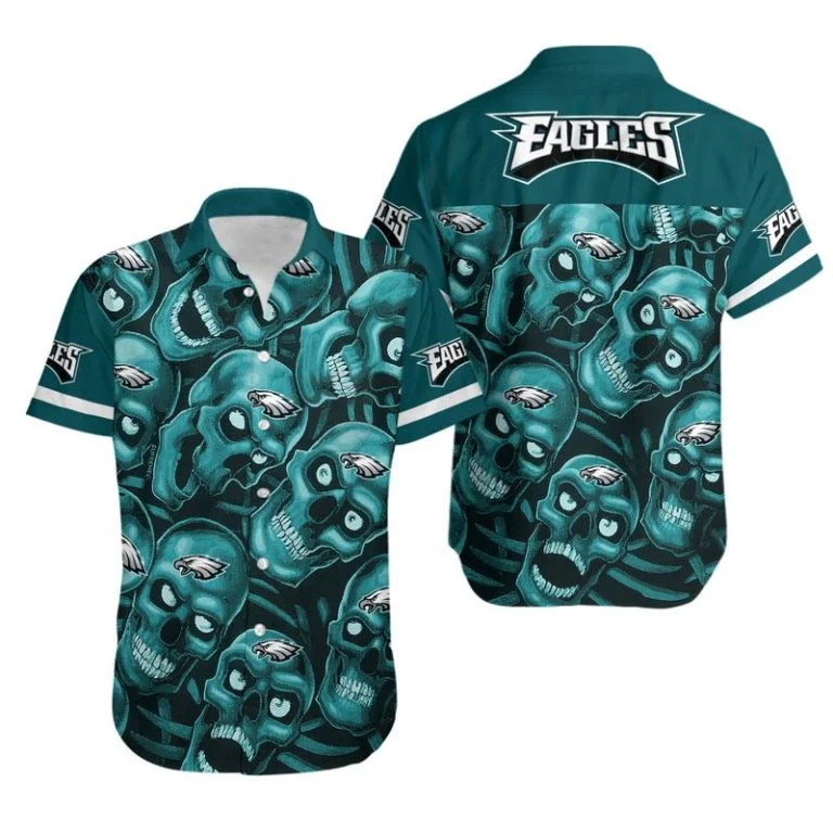 Combo Philadelphia Eagles Button-Up Shirt & Men Shorts KW24