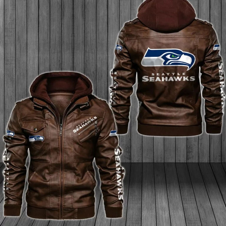 Seattle Seahawks Leather Jacket TO47 - Image 2
