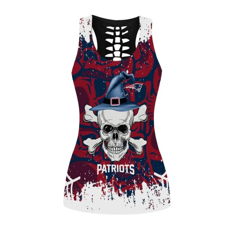 New England Patriots Women's Hollow Out Tank Top + Legging JG69 - Image 2