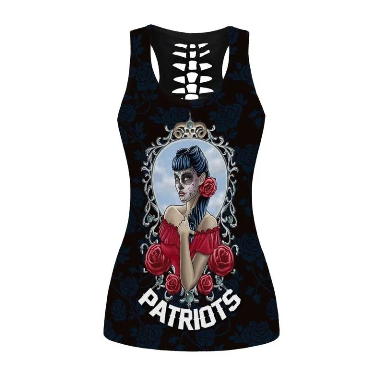 New England Patriots Women's Hollow Out Tank Top + Legging UR98 - Image 2
