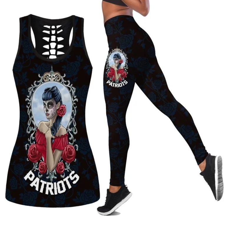 New England Patriots Women's Hollow Out Tank Top + Legging UR98