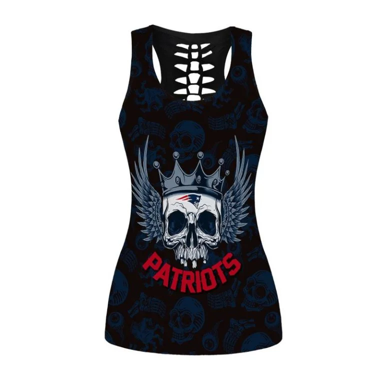 New England Patriots Women's Hollow Out Tank Top + Legging KF33 - Image 2
