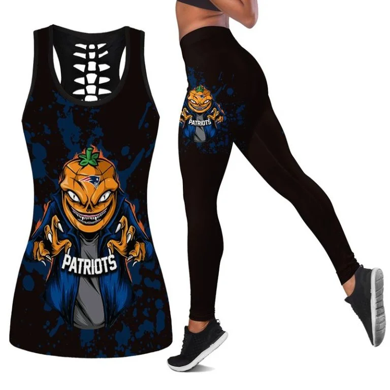 New England Patriots Women's Hollow Out Tank Top + Legging KD54