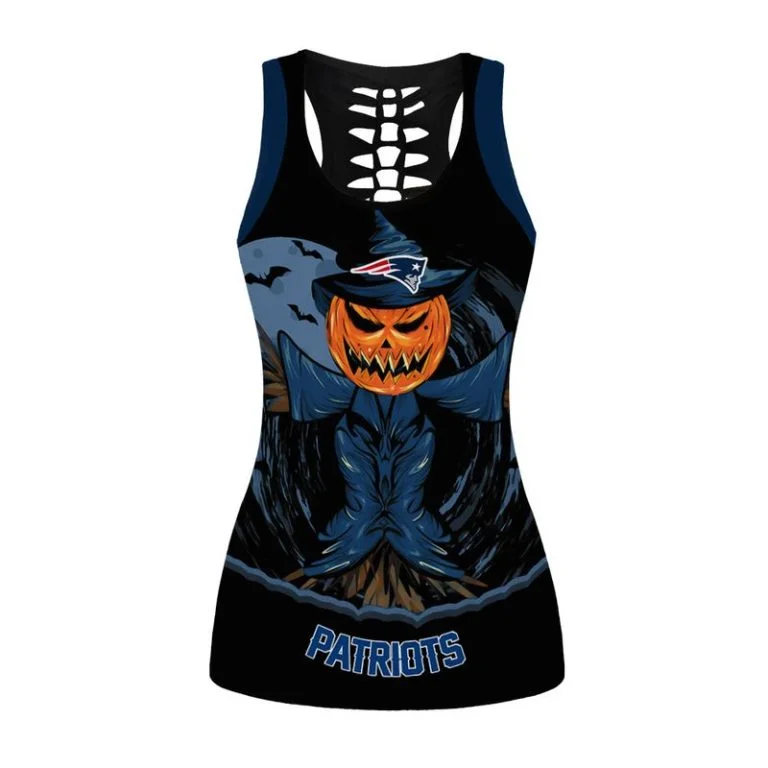New England Patriots Women's Hollow Out Tank Top + Legging OT37 - Image 2