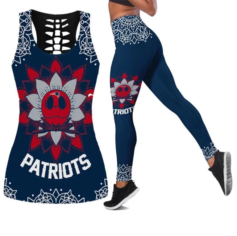 New England Patriots Women's Hollow Out Tank Top + Legging UF01