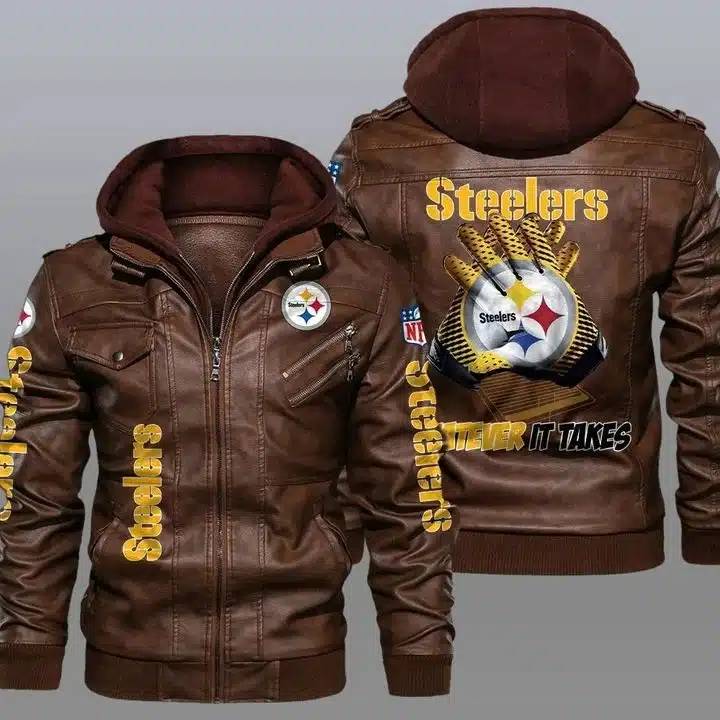Pittsburgh Steelers Leather Jacket WT74 - Image 2