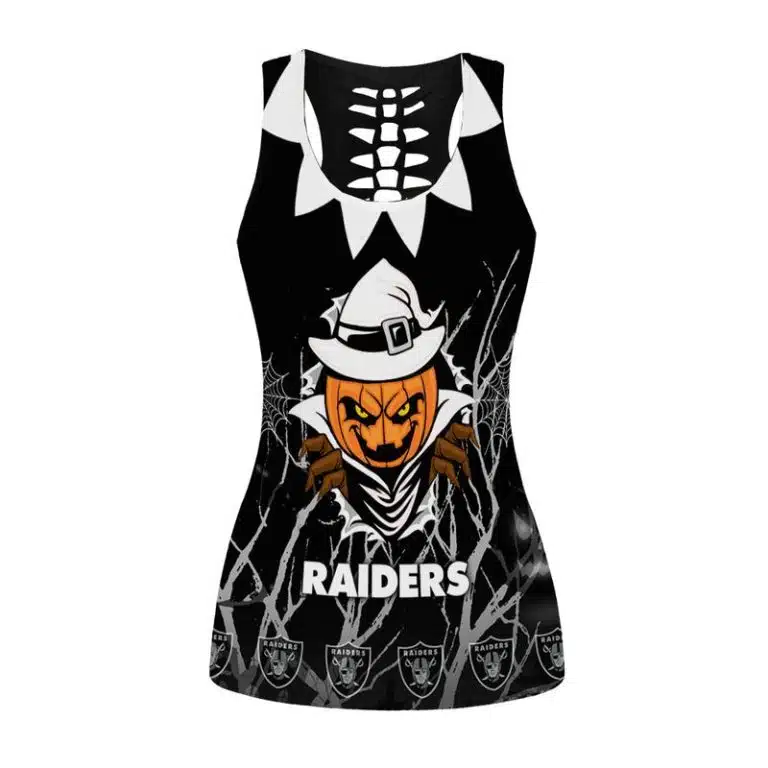 Las Vegas Raiders Women's Hollow Out Tank Top + Legging IR71 - Image 2