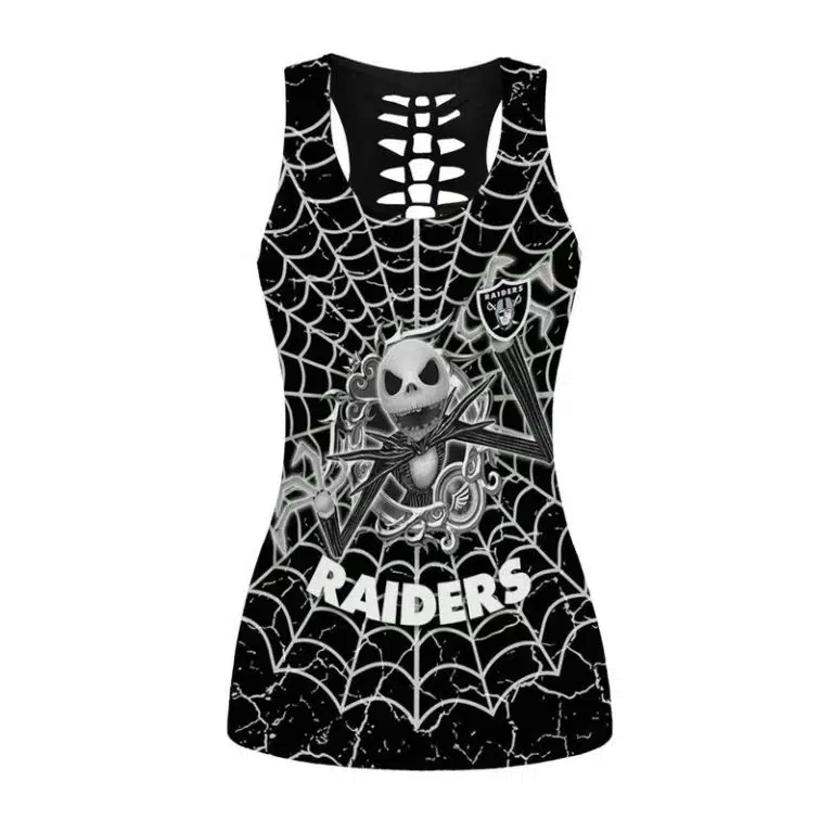 Las Vegas Raiders Women's Hollow Out Tank Top + Legging NG46 - Image 2