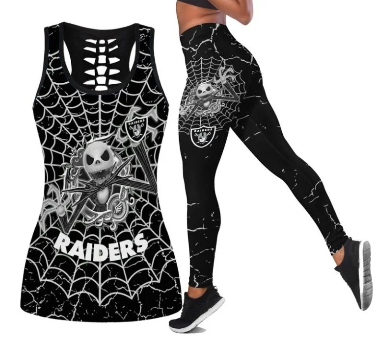 Las Vegas Raiders Women's Hollow Out Tank Top + Legging NG46