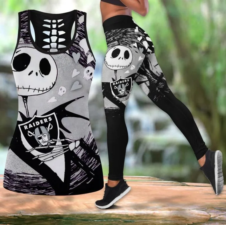 Las Vegas Raiders Women's Hollow Out Tank Top + Legging LD13