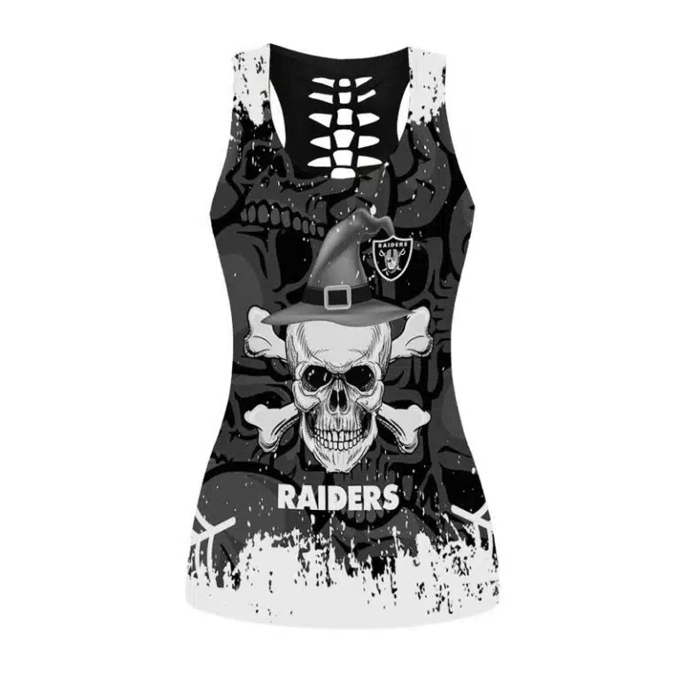 Las Vegas Raiders Women's Hollow Out Tank Top + Legging IT13 - Image 2