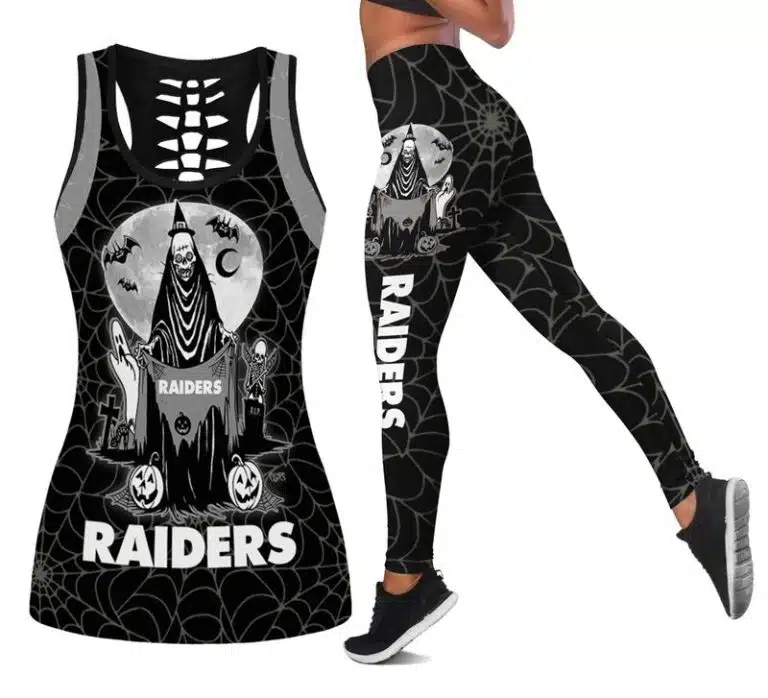 Las Vegas Raiders Women's Hollow Out Tank Top + Legging EK13