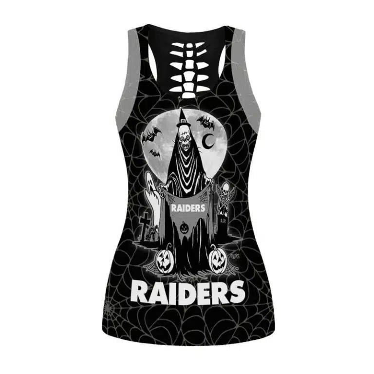 Las Vegas Raiders Women's Hollow Out Tank Top + Legging EK13 - Image 2