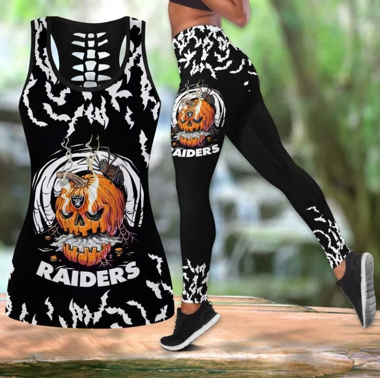 Las Vegas Raiders Women's Hollow Out Tank Top + Legging KF26