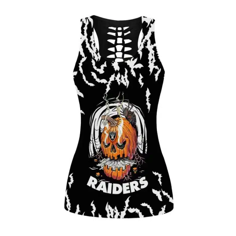 Las Vegas Raiders Women's Hollow Out Tank Top + Legging KF26 - Image 2