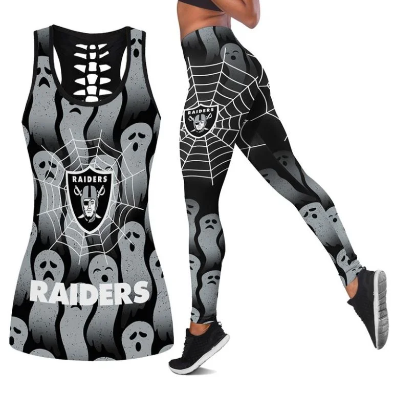 Las Vegas Raiders Women's Hollow Out Tank Top + Legging DJ31