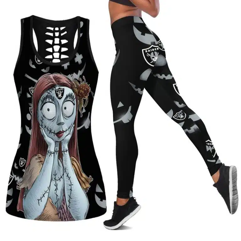 Las Vegas Raiders Women's Hollow Out Tank Top + Legging KD31