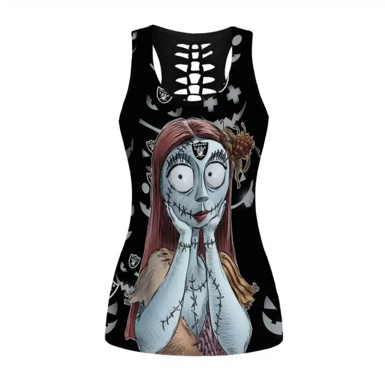 Las Vegas Raiders Women's Hollow Out Tank Top + Legging KD31 - Image 2