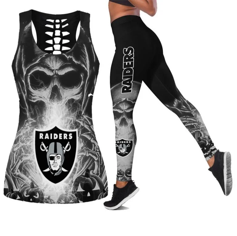 Las Vegas Raiders Women's Hollow Out Tank Top + Legging TK61