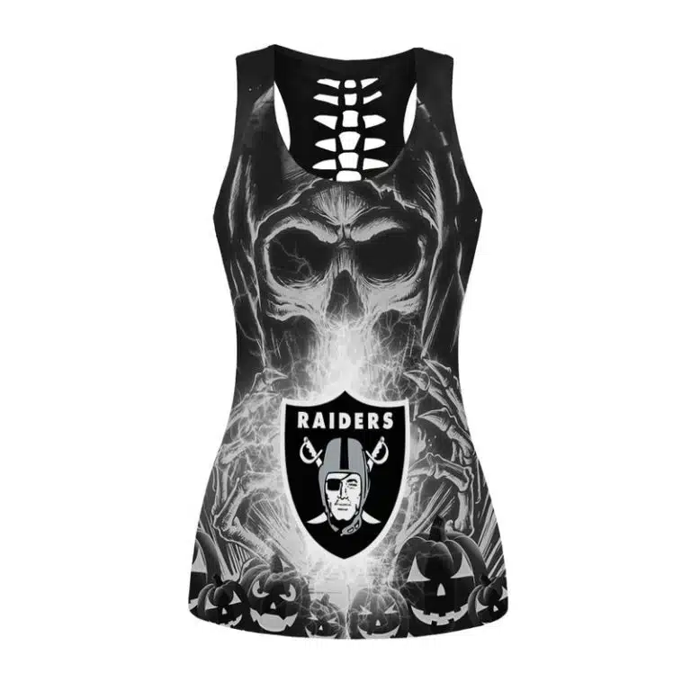 Las Vegas Raiders Women's Hollow Out Tank Top + Legging TK61 - Image 2