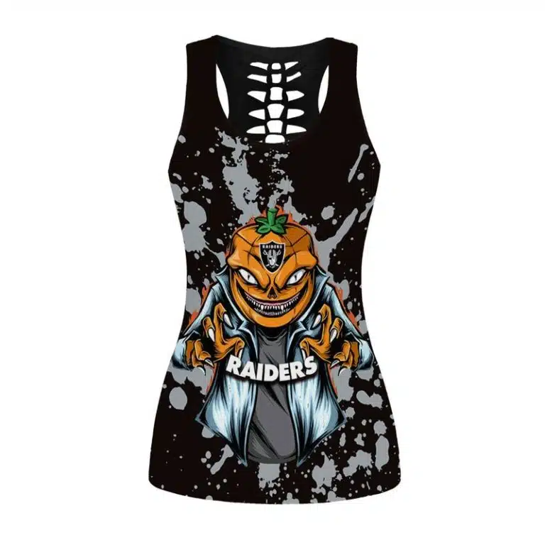 Las Vegas Raiders Women's Hollow Out Tank Top + Legging JD74 - Image 2