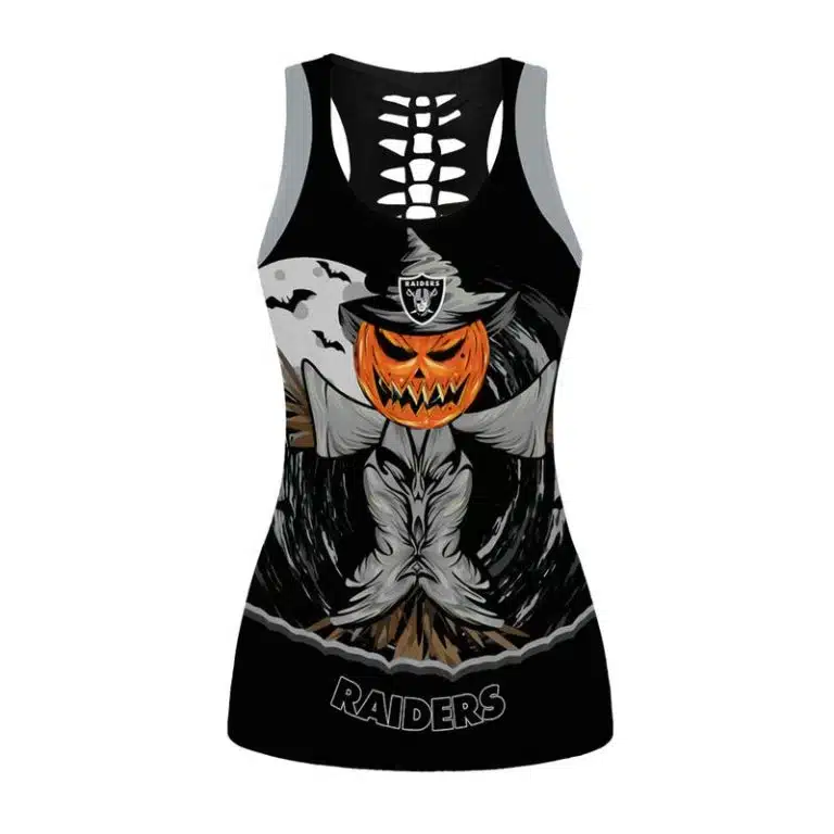 Las Vegas Raiders Women's Hollow Out Tank Top + Legging KU43 - Image 2