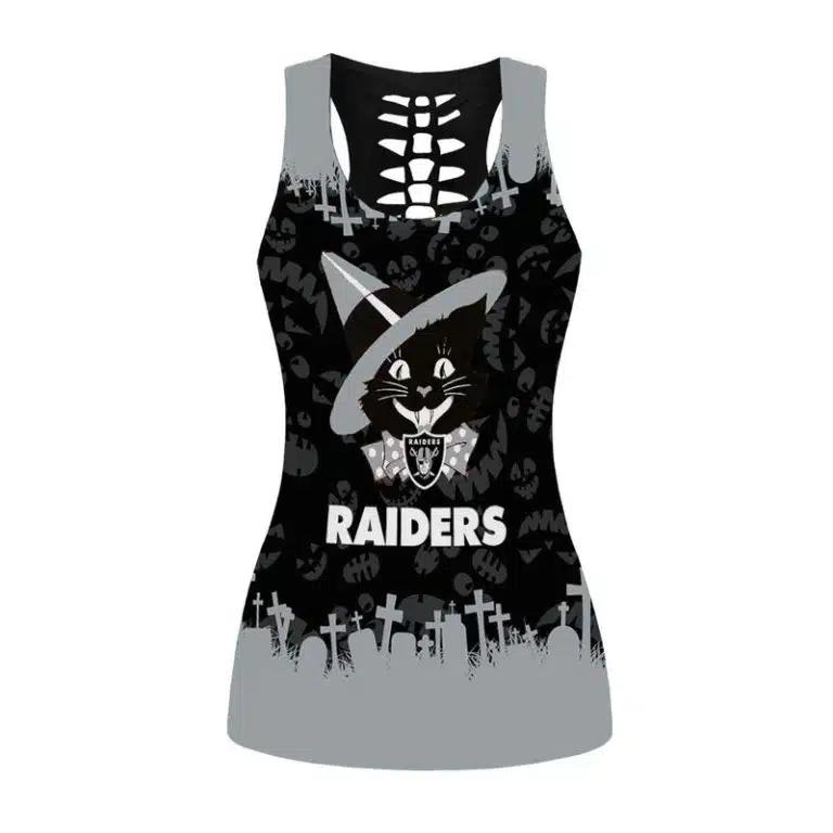 Las Vegas Raiders Women's Hollow Out Tank Top + Legging KL97 - Image 2