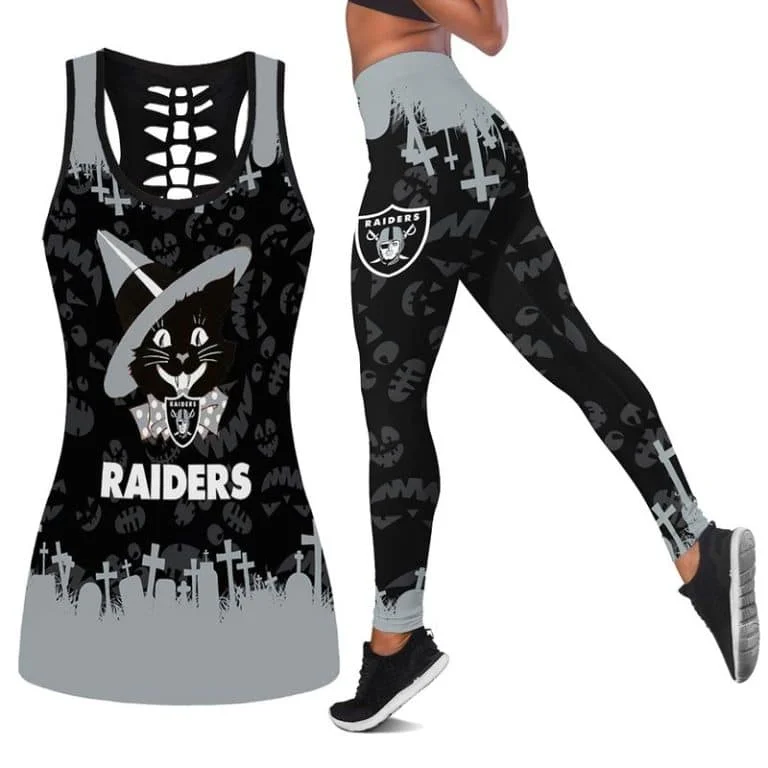 Las Vegas Raiders Women's Hollow Out Tank Top + Legging KL97