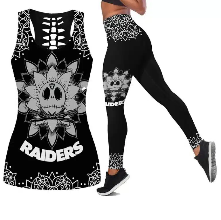 Las Vegas Raiders Women's Hollow Out Tank Top + Legging IU76