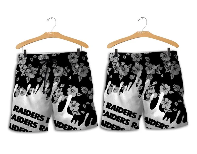Combo Las Vegas Raiders Button-Up Shirt & Men Shorts YD28 - Image 2