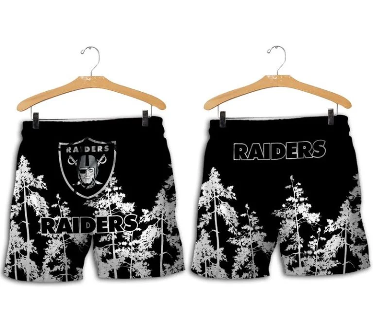 Combo Las Vegas Raiders Button-Up Shirt & Men Shorts NM24 - Image 2