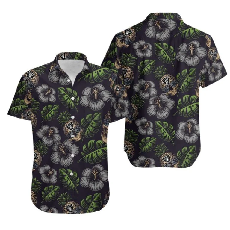 Combo Las Vegas Raiders Button-Up Shirt & Men Shorts EG13