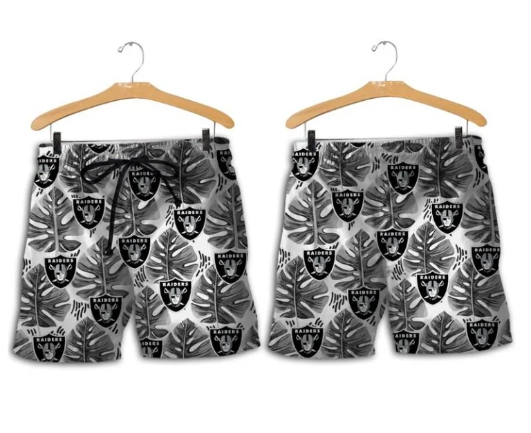 Combo Las Vegas Raiders Button-Up Shirt & Men Shorts YK24 - Image 2
