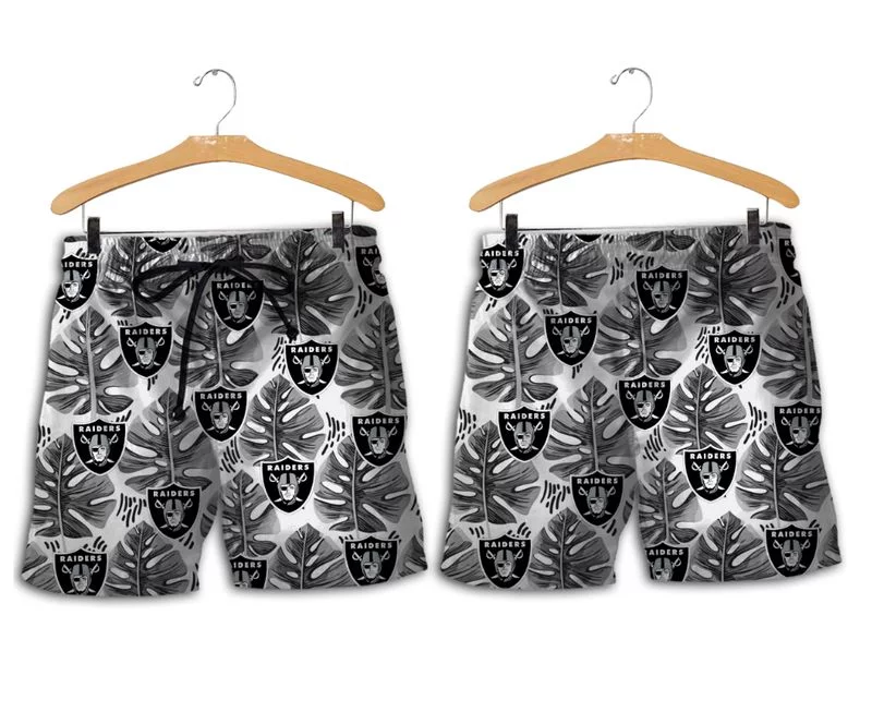 Combo Las Vegas Raiders Button-Up Shirt & Men Shorts YK24 - Image 2