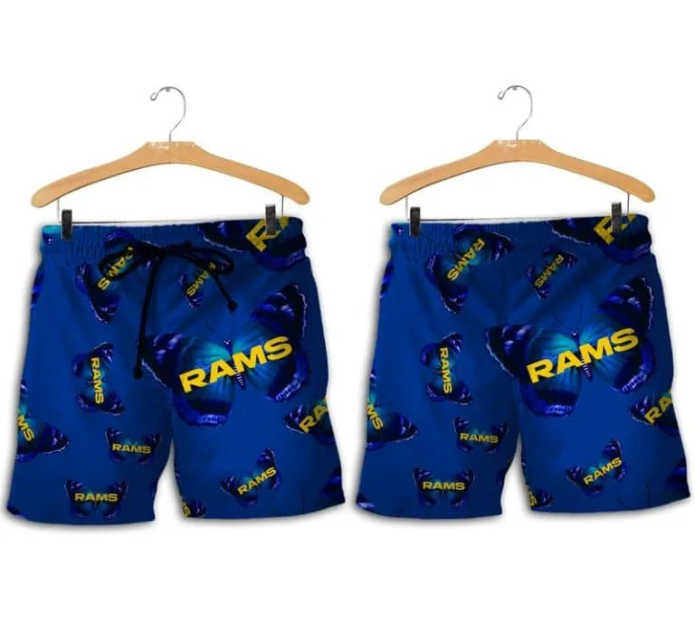 Combo Los Angeles Rams Button-Up Shirt & Men Shorts WK57 - Image 2