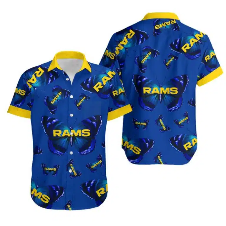 Combo Los Angeles Rams Button-Up Shirt & Men Shorts WK57