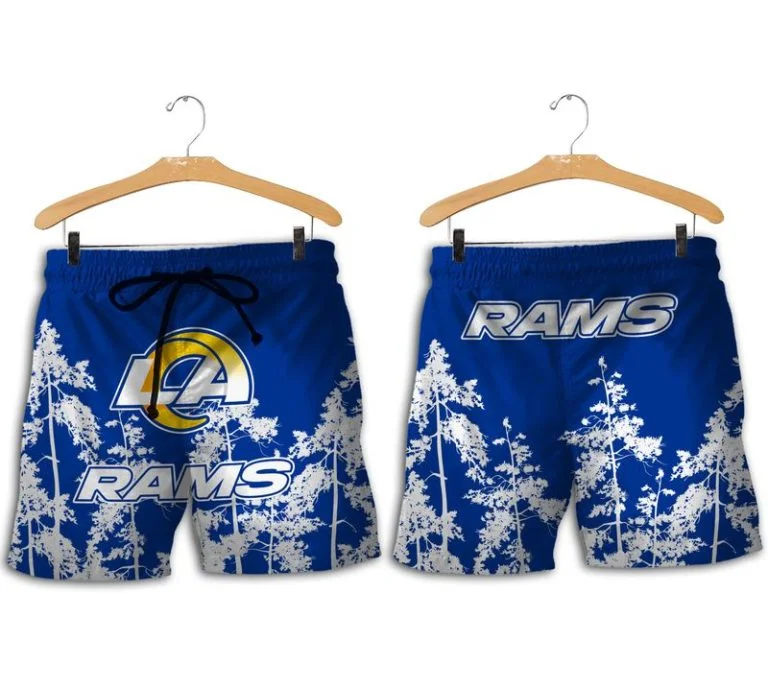 Combo Los Angeles Rams Button-Up Shirt & Men Shorts EK27 - Image 2