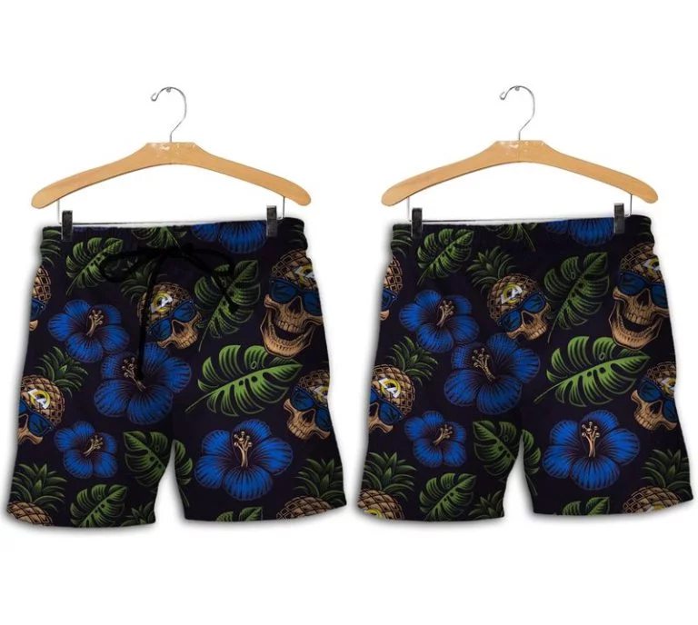 Combo Los Angeles Rams Button-Up Shirt & Men Shorts UF53 - Image 2