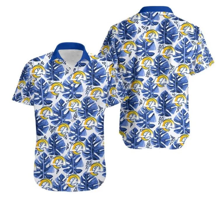 Combo Los Angeles Rams Button-Up Shirt & Men Shorts KG56