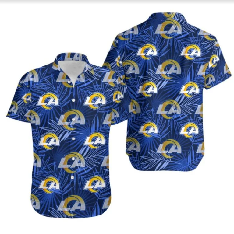 Combo Los Angeles Rams Button-Up Shirt & Men Shorts KF83