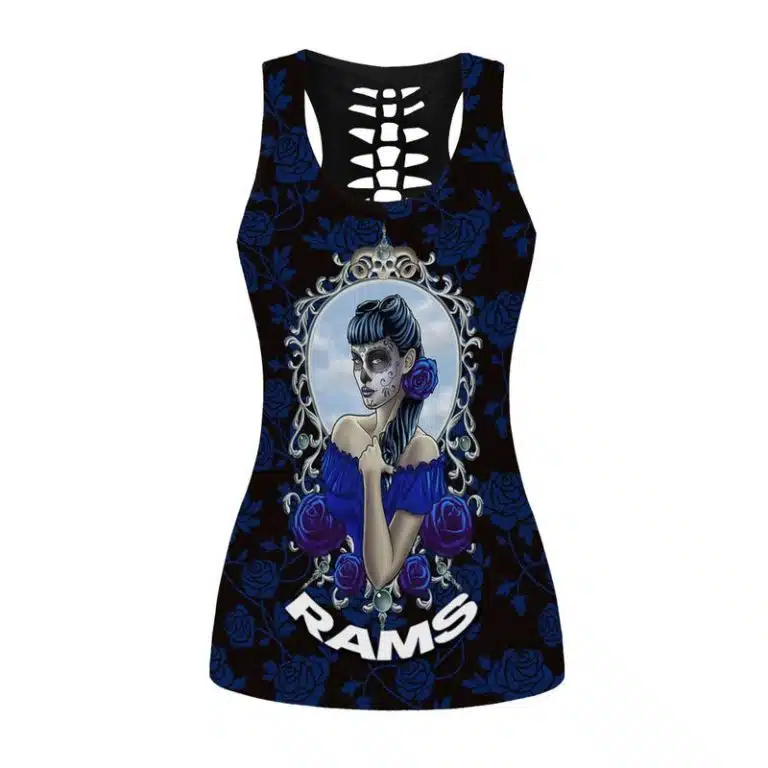 Los Angeles Rams Women's Hollow Out Tank Top + Legging YW73 - Image 2
