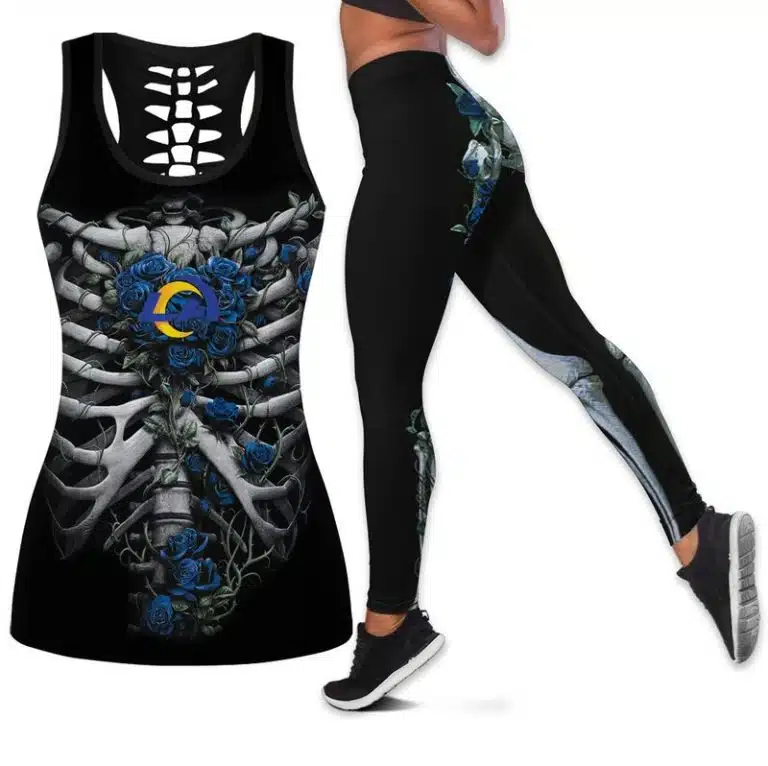 Los Angeles Rams Women's Hollow Out Tank Top + Legging EO64