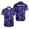 Combo Baltimore Ravens Button-Up Shirt & Men Shorts CJ41