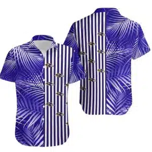 Combo Baltimore Ravens Button-Up Shirt & Men Shorts FL29